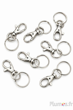 Karabiner mit Ring - L. 60 mm - silbern